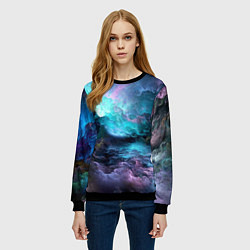 Свитшот женский Космическое море, цвет: 3D-черный — фото 2