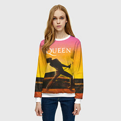 Свитшот женский Queen Freddie Mercury Z, цвет: 3D-белый — фото 2