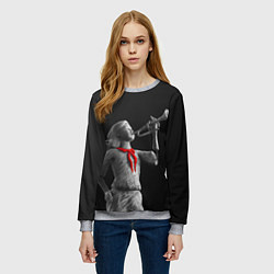 Свитшот женский Пищеблок, цвет: 3D-меланж — фото 2