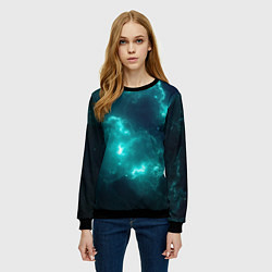 Свитшот женский Галактическое сияние, цвет: 3D-черный — фото 2