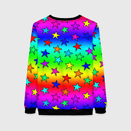 Женский свитшот Радужные звезды / 3D-Черный – фото 2