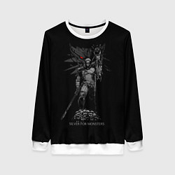 Свитшот женский Серебряный для монстров, цвет: 3D-белый