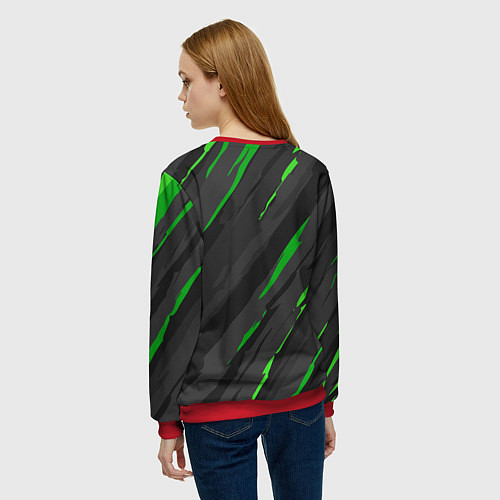 Женский свитшот KAWASAKI КАВАСАКИ SPORT / 3D-Красный – фото 4