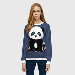 Свитшот женский Милая Панда Sweet Panda, цвет: 3D-белый — фото 2