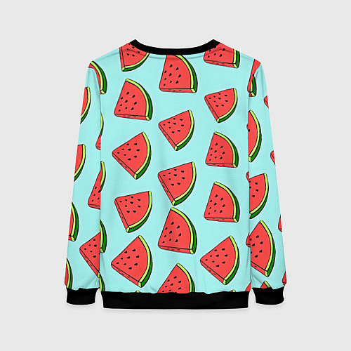 Женский свитшот Дольки арбузов / 3D-Черный – фото 2