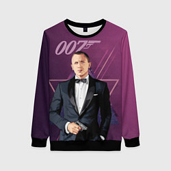 Свитшот женский Агент 007 Джеймс Бонд, цвет: 3D-черный