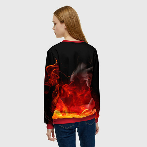 Женский свитшот Ария в огне / 3D-Красный – фото 4
