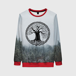 Свитшот женский Иггдрасиль Yggdrasil Z, цвет: 3D-красный