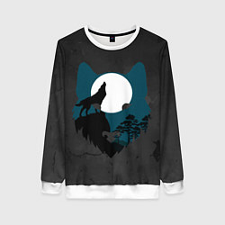 Свитшот женский Полночь, цвет: 3D-белый