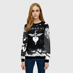 Свитшот женский BON JOVI БОН ДЖОВИ, цвет: 3D-черный — фото 2
