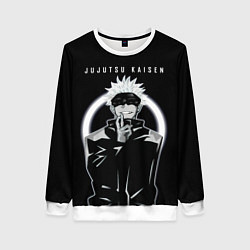 Свитшот женский Годжо Сатору Магическая битва, цвет: 3D-белый
