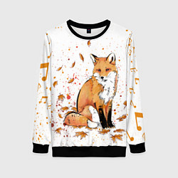 Женский свитшот ЛИСА В ЛИСТЬЯХ ОСЕННЕЕ НАСТРОЕНИЕ FOX IN THE FORES