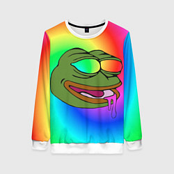 Свитшот женский Pepe rainbow, цвет: 3D-белый