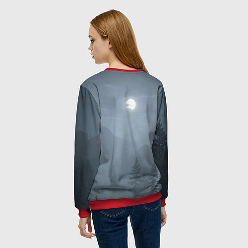 Женский свитшот Алан Уэйк: Полнолуние / 3D-Красный – фото 4
