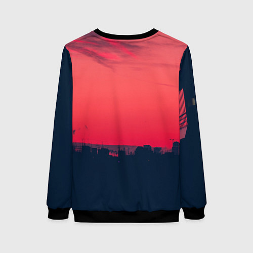 Женский свитшот ГРОТ ЛОГО НА ФОНЕ ЗАКАТА / 3D-Черный – фото 2