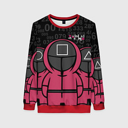 Свитшот женский SQUID GAME: ФИГУРКИ СТРАЖЕЙ, цвет: 3D-красный