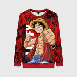 Свитшот женский Манки Д Луффи, One Piece, цвет: 3D-красный