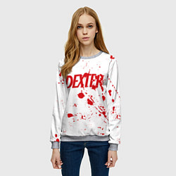 Свитшот женский Dexter logo Декстер брызги крови, цвет: 3D-меланж — фото 2