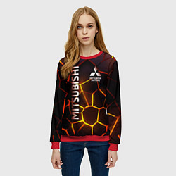 Свитшот женский Митсубиси подсветка 3D плит, цвет: 3D-красный — фото 2