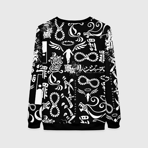 Женский свитшот ТОКИЙСКИЕ МСТИТЕЛИ ЛОГОБОМБИНГ TOKYO REVENGERS LOG / 3D-Черный – фото 2