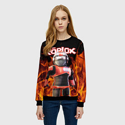 Свитшот женский ROBLOX FIRE РОБЛОКС ОГОНЬ ПОЖАРНЫЙ, цвет: 3D-черный — фото 2
