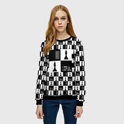 Свитшот женский Шахматы Король и королева 2022, цвет: 3D-черный — фото 2