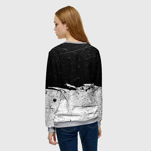 Женский свитшот Линкин Парк Лого Рок ЧБ Linkin Park Rock / 3D-Меланж – фото 4