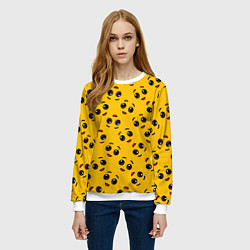 Свитшот женский FORTNITE BANANA FACE PATTERN ФОРТНАЙТ ЛИЦО БАНАНА, цвет: 3D-белый — фото 2