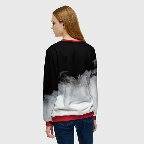 Женский свитшот Mercedes-Benz Облака / 3D-Красный – фото 4