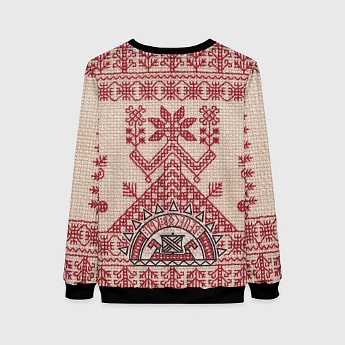 Женский свитшот Славянская вышивка Узоры Руси / 3D-Черный – фото 2