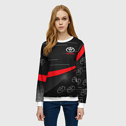 Свитшот женский ТОЙОТА TOYOTA RED LINES, цвет: 3D-белый — фото 2