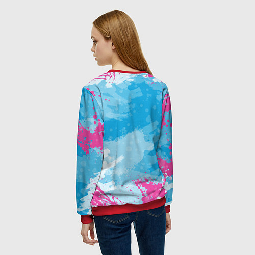 Женский свитшот ТОКА БОКА ГЕРОИ ГРЫ КРАСКИ / 3D-Красный – фото 4