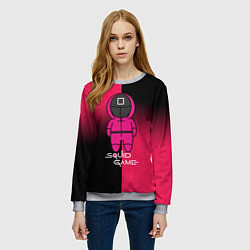 Свитшот женский Игра в кальмара: Страж, цвет: 3D-меланж — фото 2