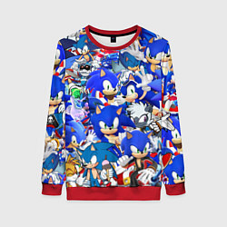 Свитшот женский SONIC СИНИЙ ЁЖ СОНИК, цвет: 3D-красный