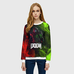 Свитшот женский Doomguy Doom, цвет: 3D-белый — фото 2