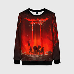 Свитшот женский GHOST OF TSUSHIMA САМУРИ В ОГНЕ, цвет: 3D-черный