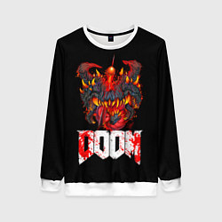 Свитшот женский Какодемон Cacodemon Doom, цвет: 3D-белый