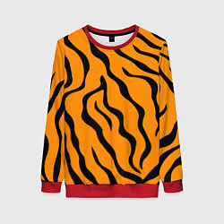 Свитшот женский ТИГРИННЫЕ ПОЛОСЫ, цвет: 3D-красный