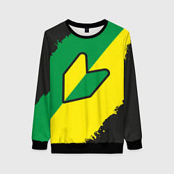 Свитшот женский JDM GREEN YELLOW LOGO, цвет: 3D-черный