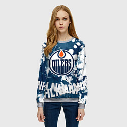 Свитшот женский Эдмонтон Ойлерз Edmonton Oilers, цвет: 3D-меланж — фото 2