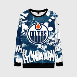 Свитшот женский Эдмонтон Ойлерз Edmonton Oilers, цвет: 3D-черный