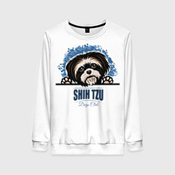 Свитшот женский Ши-Тцу Shih-Tzu, цвет: 3D-белый