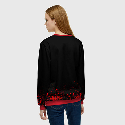 Женский свитшот ТАРТАЛЬЯ СНЕЖНАЯ ЧЕРНЫЙ / 3D-Красный – фото 4