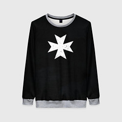 Свитшот женский Черные Храмовники раскраска доспеха, цвет: 3D-меланж