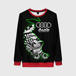 Свитшот женский Audi quattro череп, цвет: 3D-красный