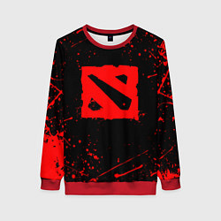 Свитшот женский DOTA 2 БРЫЗГИ КРАСОК ДОТА 2 ЛОГО, цвет: 3D-красный