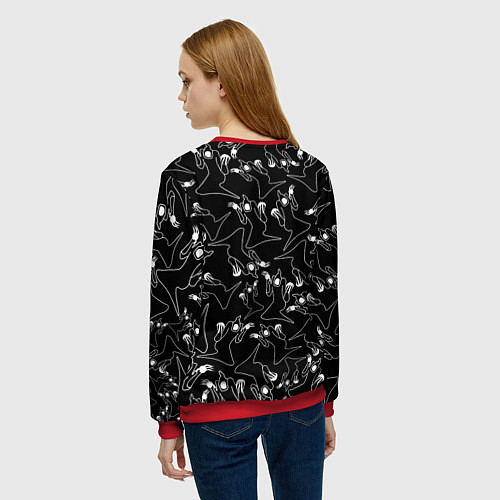 Женский свитшот KIZARU HAUNTED FAMILY ПАТТЕРН / 3D-Красный – фото 4