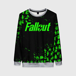 Свитшот женский FALLOUT ПУПСЫ ПАТТЕРН ЗЕЛЁНЫЙ ЯДЕРНАЯ ЗИМА, цвет: 3D-меланж
