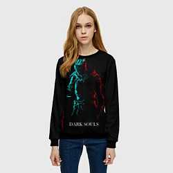 Свитшот женский Dark Souls NEON Силуэт, цвет: 3D-черный — фото 2