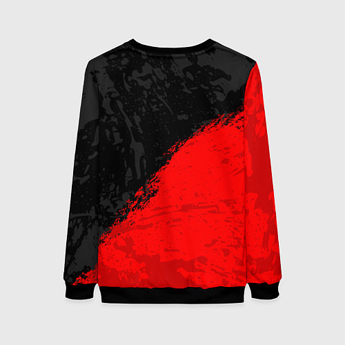 Женский свитшот DOTA 2 RED LOGO, БРЫЗГИ КРАСОК / 3D-Черный – фото 2